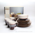 16pc Full Dinner Set Glazed Stonrearwear